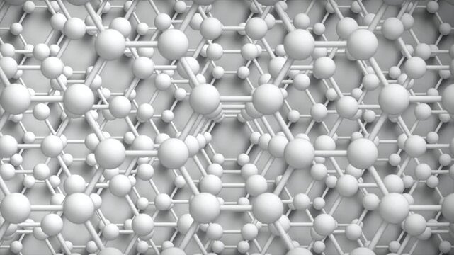 Graphene Stack Horizontal loop Light. This nano technology 3D animation represents engineering at the molecular level.