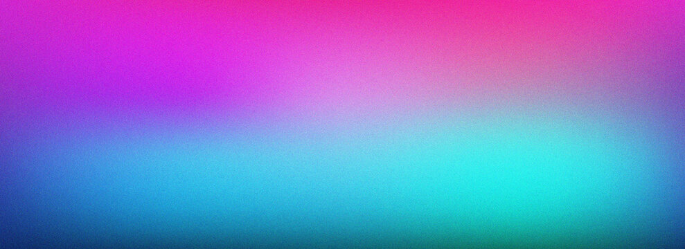 Abstract grainy noise texture for cover header poster banner wallpaper backdrop design with vibrant pink and blue gradient
