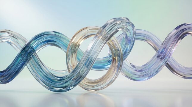 Intertwined double helix structure abstract science concept