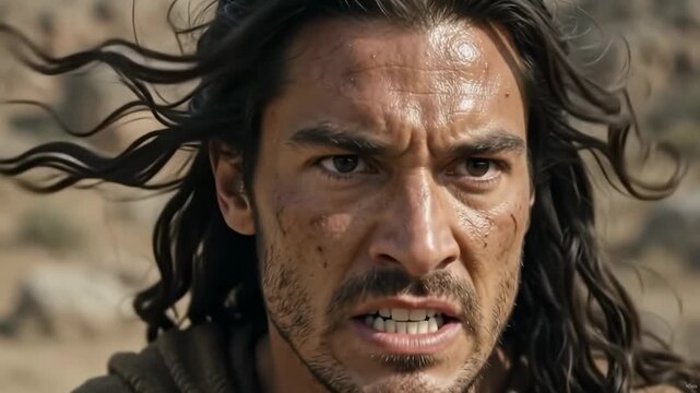 Chaotic Close Up Battle Scene In Ancient Biblical Warfare