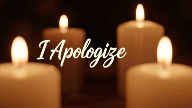 A Sincere Message of Regret Illuminated by the Warm Glow of Candles, Symbolizing Forgiveness and Contemplation