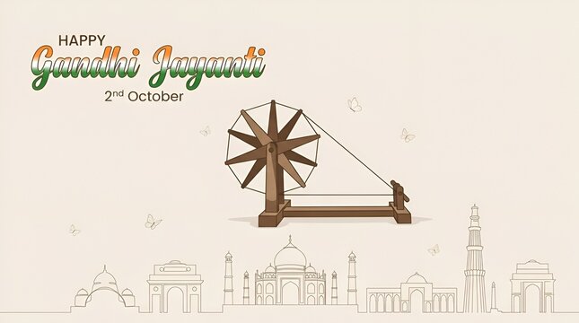 Happy Gandhi Jayanti Vector Illustration. Mohandas Karam Chandra Gandhi Birthday