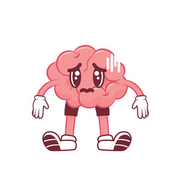 Fototapeta premium Cute Brain Cartoon Character