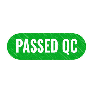 Red passed qc stamp sign with grunge texture