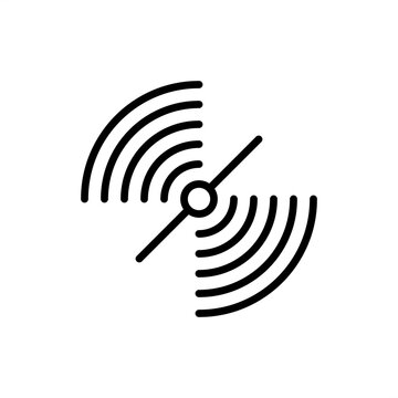 Dipole antenna icon symbolizing radio signal propagation, representing hardware, factory tools, electrical gear, safety systems, and logistics for telemetry tracking and wave transmission.