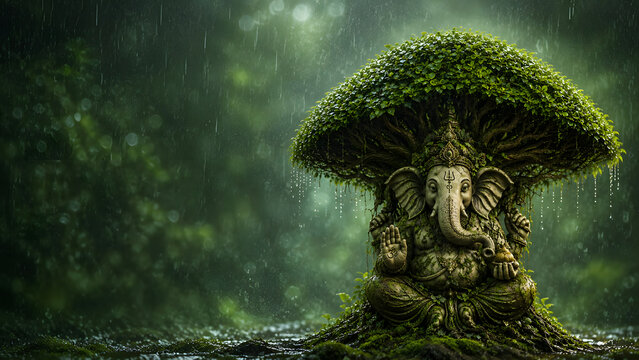 lord ganesha pic, god ganesh picture, god ganesh image with copy space 