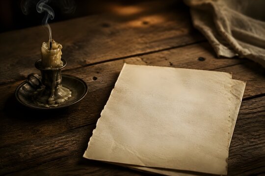 Unsent Blank Letter Beside Extinguished Candle Creates Warm Fading Symbol of Silence and Unspoken Feelings