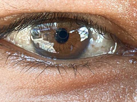 close up of female eye
