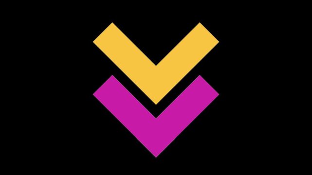Modern Yellow and Magenta Double Check Mark Icon