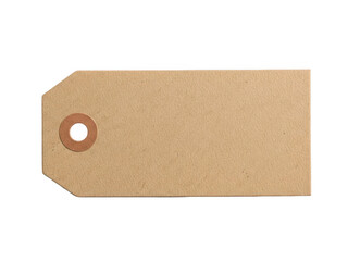Obraz premium A brown tag with a hole in the top left corner