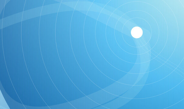 Abstract blue radial circle radar wave vector background for modern technology presentation