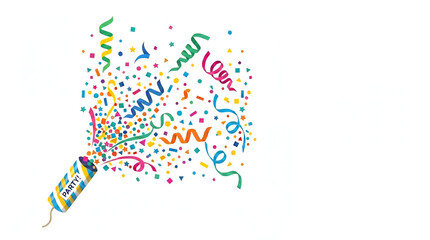 Fototapeta premium New Year Party Decoration with Confetti and Party Popper