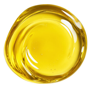 Drop of olive oil in macro with bubbles isolated on white background with clipping path, concept of condiment and seasoning