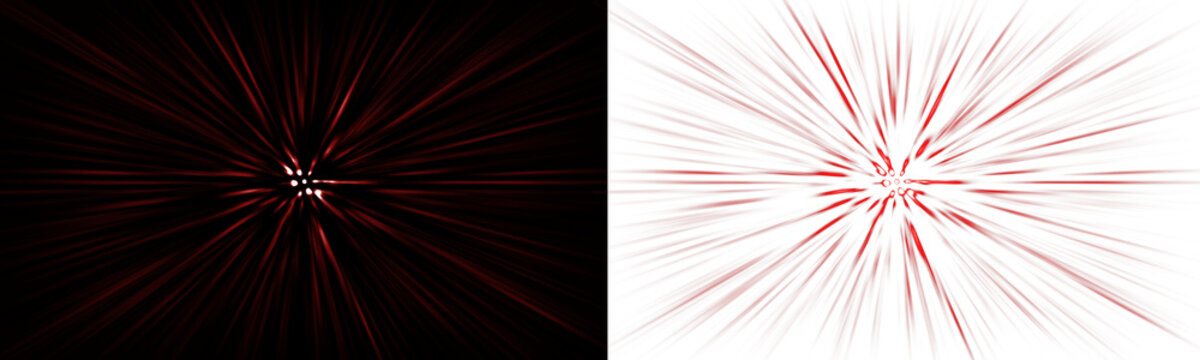 Glowing red speed lines background for gaming action and hyperspace starburst energy