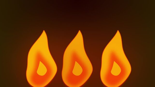 7 Cartoon Fire Elements &ndash; Loopable Flame Motion Graphics Pack, burning bonfire or campfire fire flame, ignition effect with sparks.