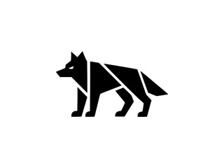 Fototapeta premium Geometric Wolf Profile in Motion for Athletic Teams or Outdoor Adventure Brands