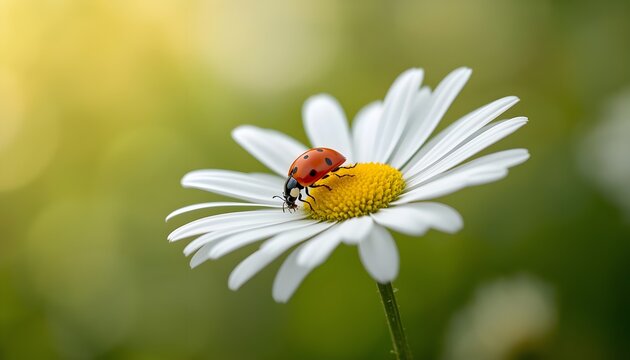 ladybug on daisy