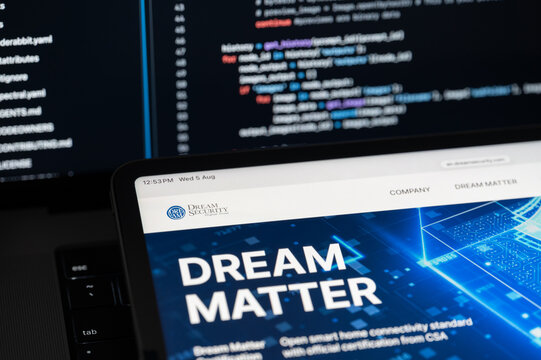 Dream Security Ai company web page on program code background