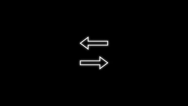 Animated Opposite Arrows Motion Graphics for Data Exchange and Transfer on Dark and Light Backgrounds
