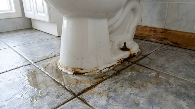 Old water heater leaking at base in unfinished basement space
