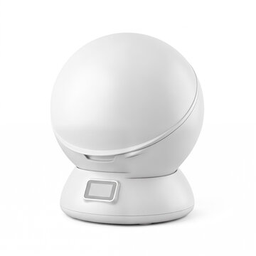 Generic automatic self-cleaning smart cat litter box globe isolated on white.