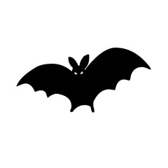 Fototapeta premium Silhouette of a flying bat with outstretched wings