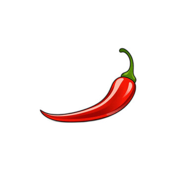 Chili pepper icon in vibrant red for summer spicy food marketing, isolated vector, clean edges, no shadows, transparent background