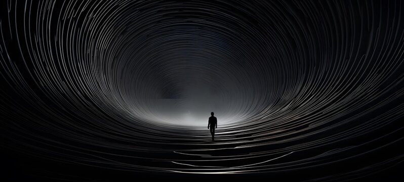 art of black hole a black and white high contrast full body. Generative AI