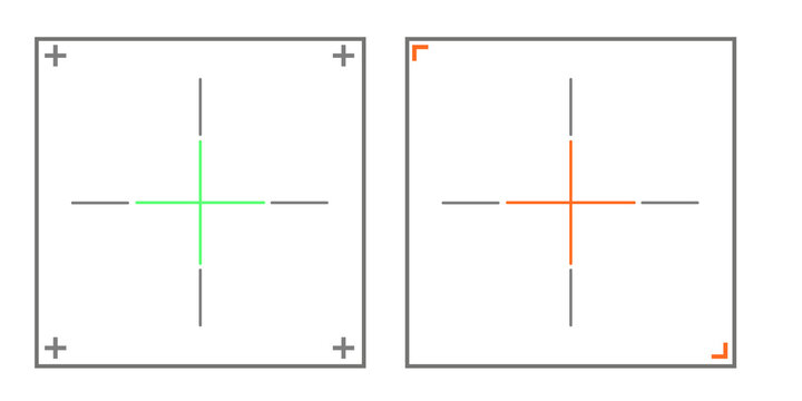 Green and Orange Crosshair Alignment Target Diagram shape set