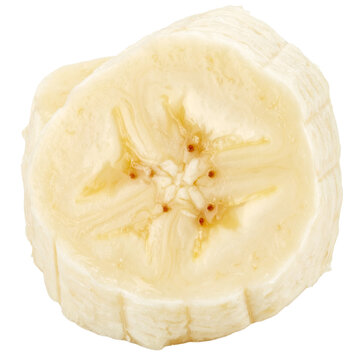 Banana slice with visible seeds detail