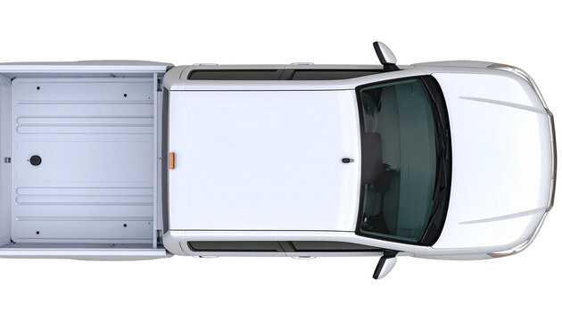 Top View of a White Pick-up Truck