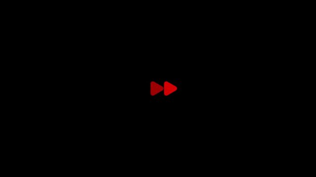 Animation of rewind symbol on white transparent with alpha channel. Rewind Graphic icon Background. Motion graphics of time passing button concept