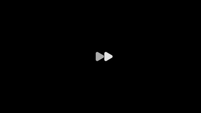 Animation of rewind symbol on white transparent with alpha channel. Rewind Graphic icon Background. Motion graphics of time passing button concept