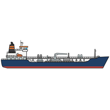 Fuel tanker vessel vector illustration