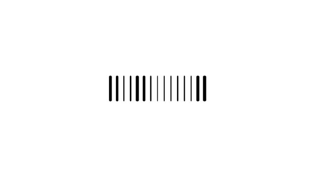 Music Level icon animation on black background. audio equalizer or volume lines animated symbol.