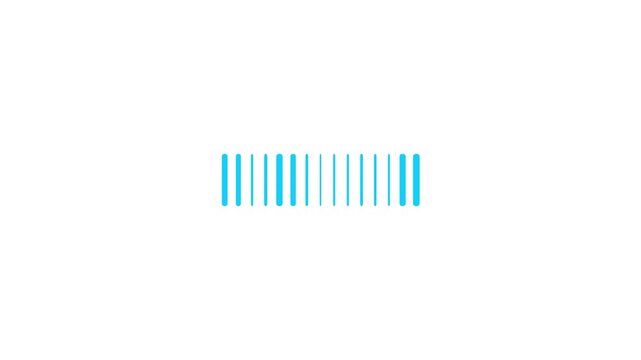 Music Level icon animation on black background. audio equalizer or volume lines animated symbol.