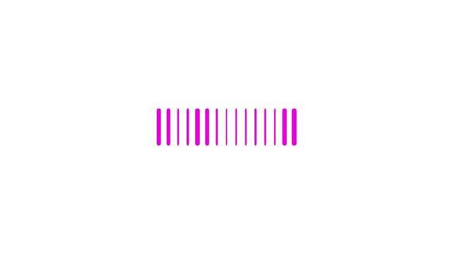 Music Level icon animation on black background. audio equalizer or volume lines animated symbol.