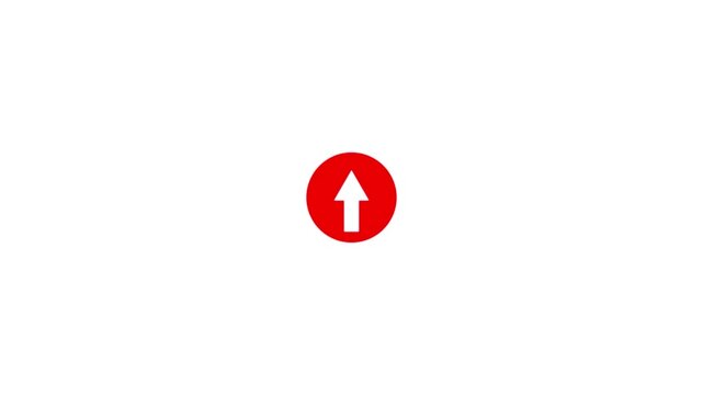 Straight ahead icon animation. Transparent background. 4K Video