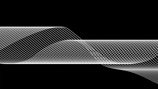 Abstract wave with black points and lines on white background. Science background with moving dots. Network connection technology.