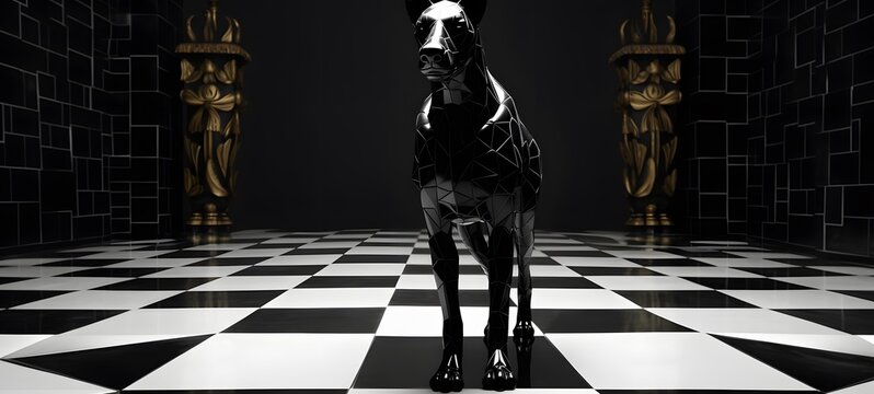 art of anubis a black and white high contrast full body , highly detailed,generative AI