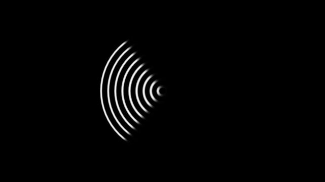Animated wifi internet network icon on black background