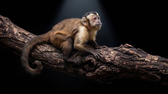Capuchin Monkey Resting On A Branch Wildlife Photography