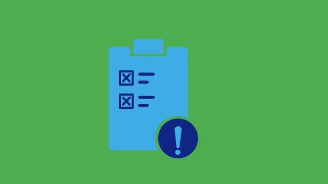Project failure icon featuring a planning report and exclamation mark. Suitable for project management, risk assessment, task failure, and business planning concepts.