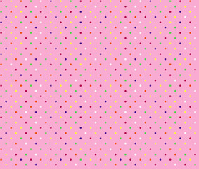 Soft pink polka dot seamless pattern background with delicate watercolor texture and gentle speckles © Wolfworker