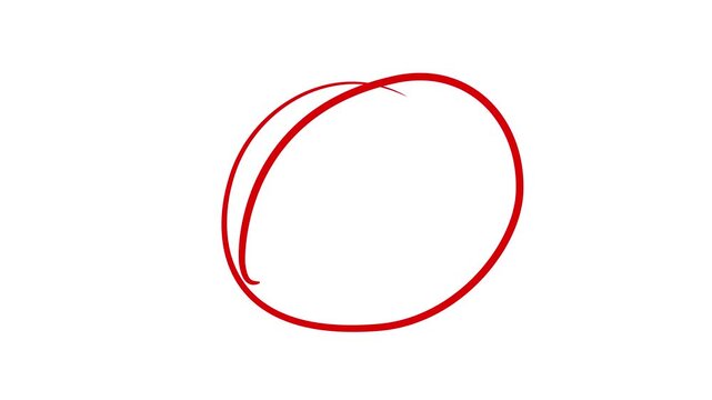 hand drawing different circles isolated on the transparent background, Handwritten red circle. For marking text, numbers, marker pen, hand-drawn on alpha transparent background