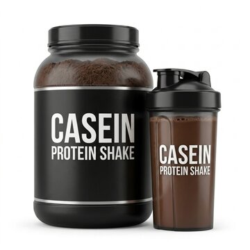Casein Protein Shake Isolated on White Solid Background, Medical and Wellness Product for Healthcare, Treatment, and Clinical Concepts
