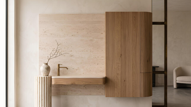 Modern architectural interior in architectural composition featuri int