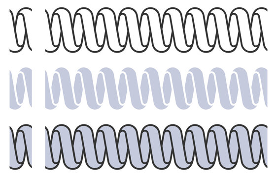 Spring Coil Flat Seamless Pattern Vector Illustration