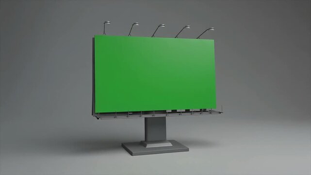 Tabletop billboard mockup with green screen. Blank advertising sign for branding display.