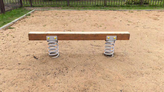 Playground Spring Balance Beam on Sand Base